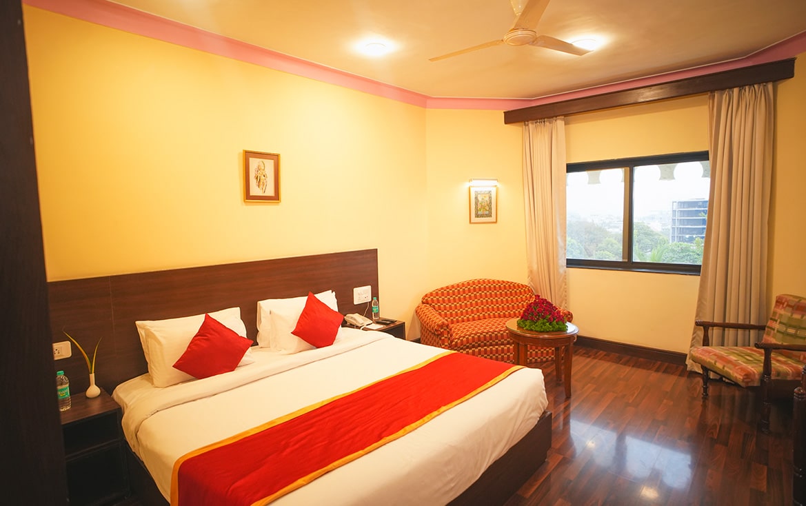 Deluxe Room with Curtains Open